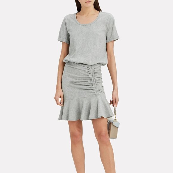 Veronica Beard Pima Ruched Light Grey Mini Dress New Size XS - Picture 2 of 15